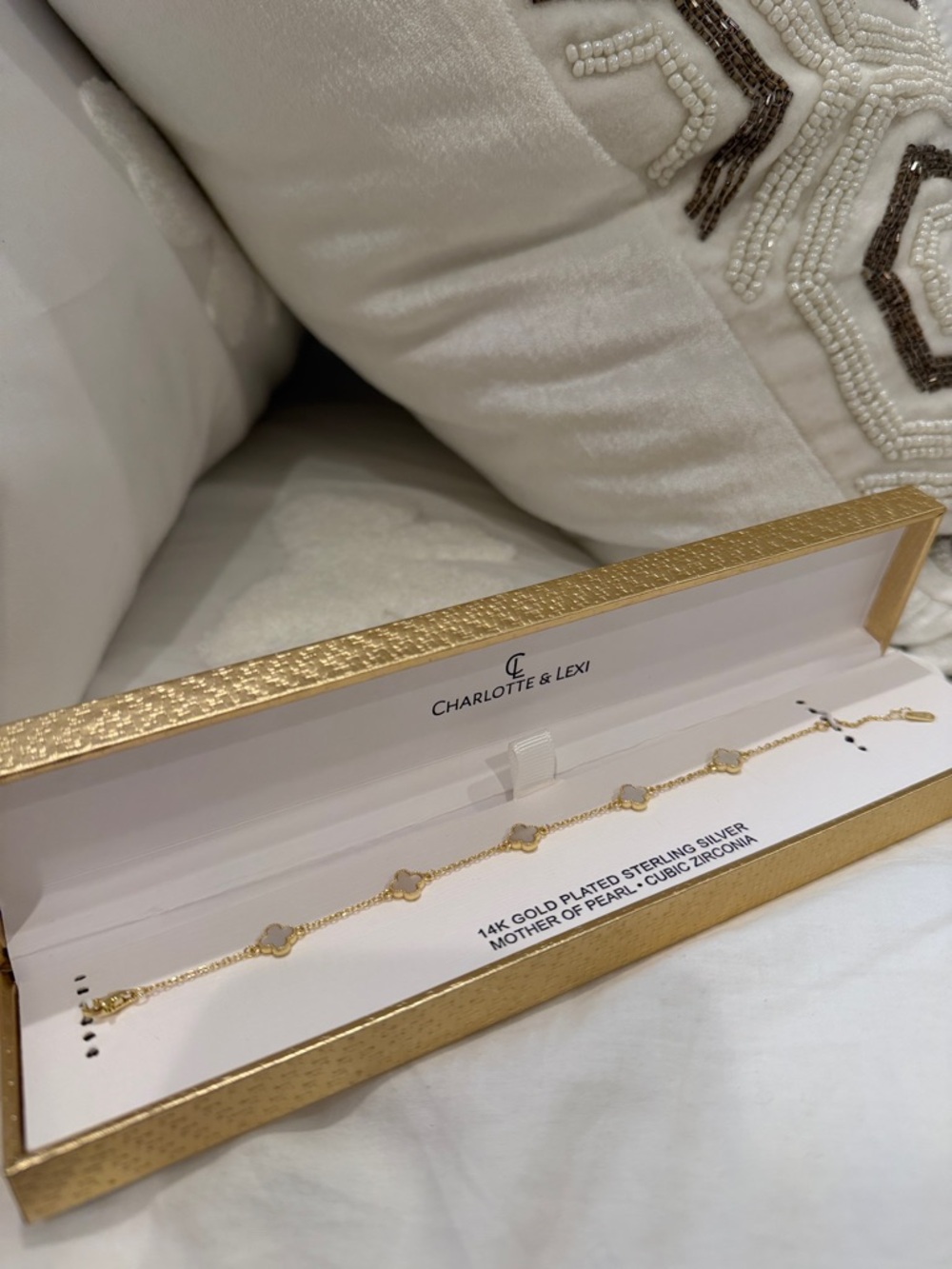 Charlotte & Lexi 14K Gold-Plated Mother of Pearl Bracelet - Gold